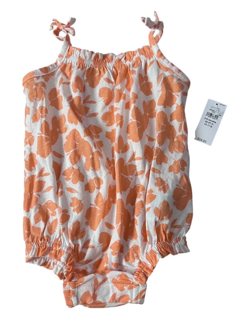 Baby Gap Orange Floral Strapless Romper